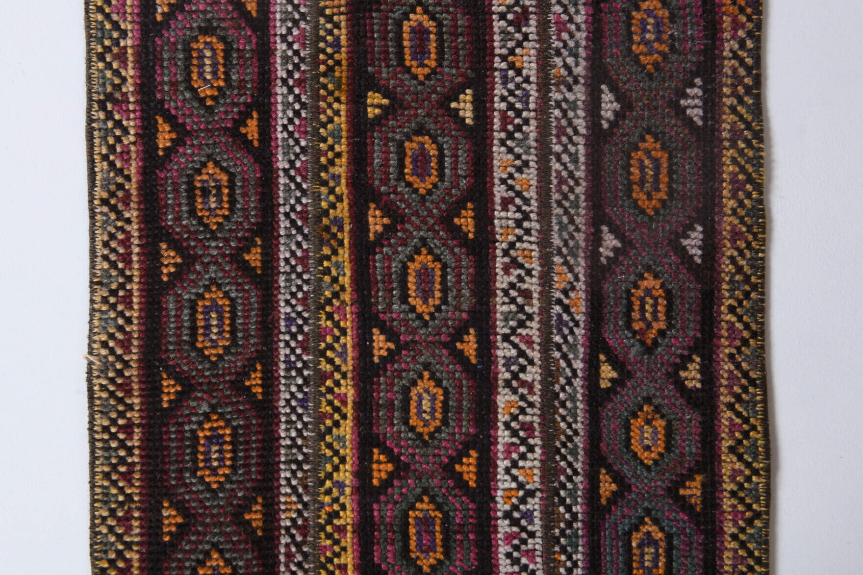 One-of-a-kind 1970s Anatolian vintage patchwork area rug in wool, 1'7" x 2'6"