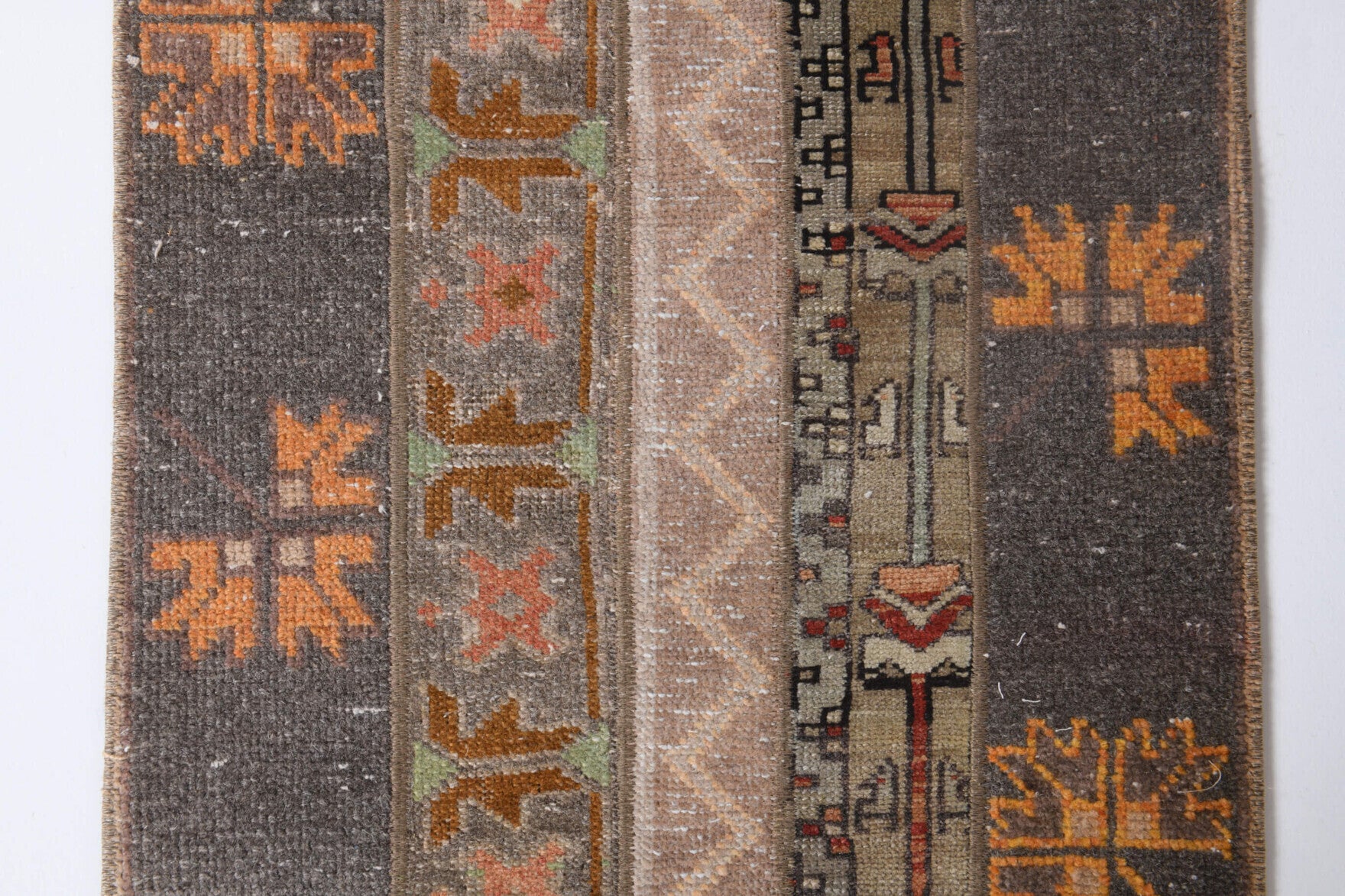 One-of-a-kind 1970s Anatolian vintage patchwork runner rug in wool, 2' x 4'1"