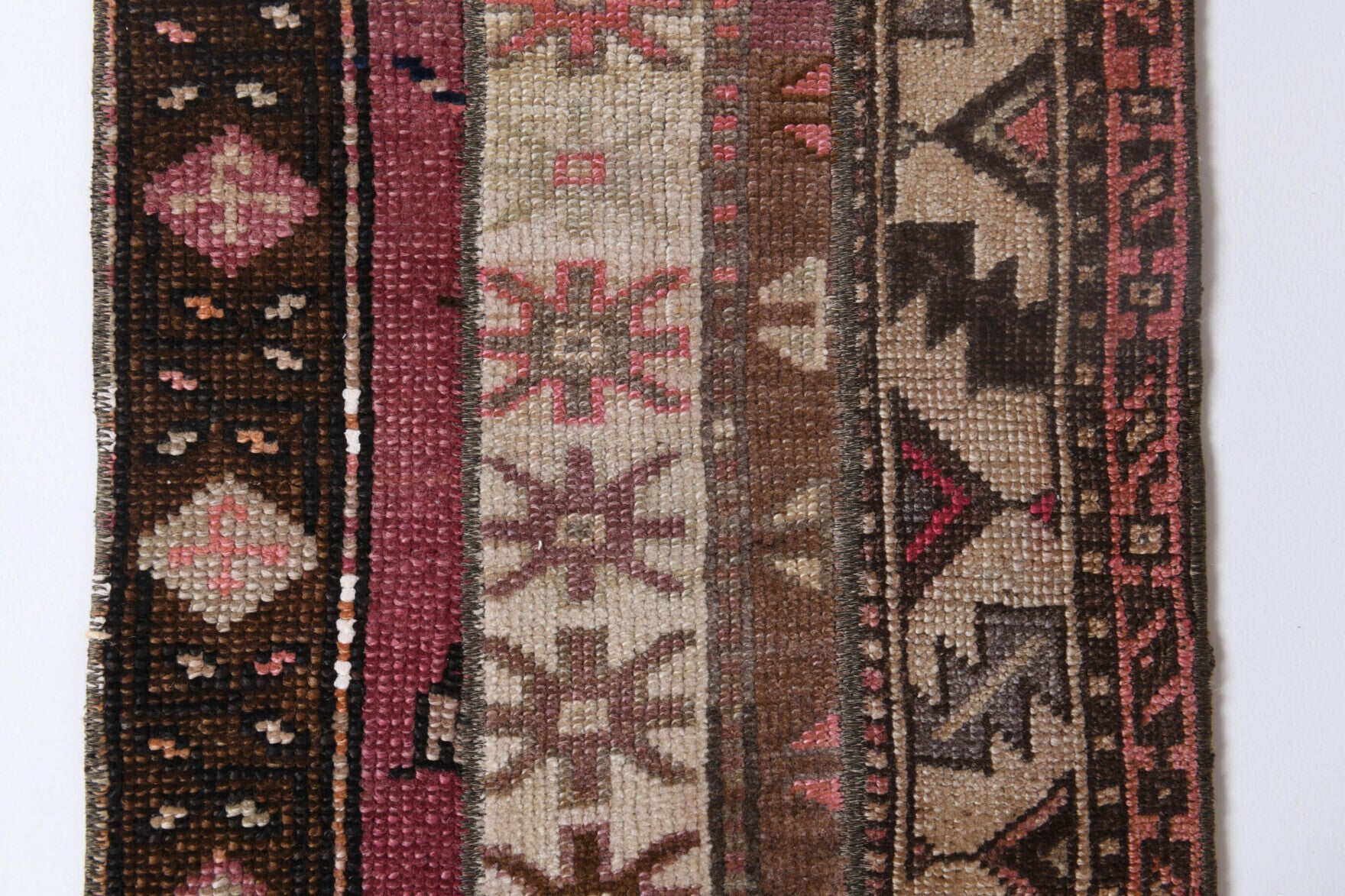 One-of-a-kind 1970s Anatolian vintage patchwork rug mat in wool, 1'8" x 2'9"