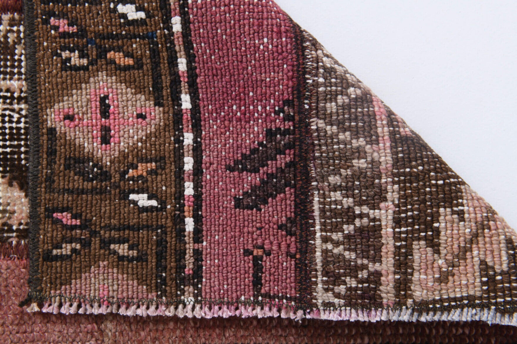 Authentic Anatolian vintage patchwork runner rug (1970s) with ikat design – one-of-a-kind at Fame Rugs