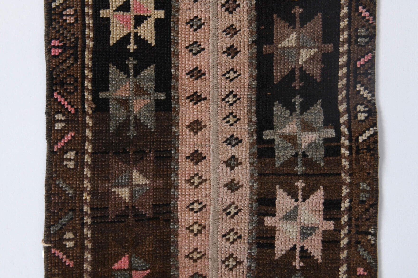 One-of-a-kind 1970s Anatolian vintage patchwork rug mat in wool, 1'5" x 3'1"