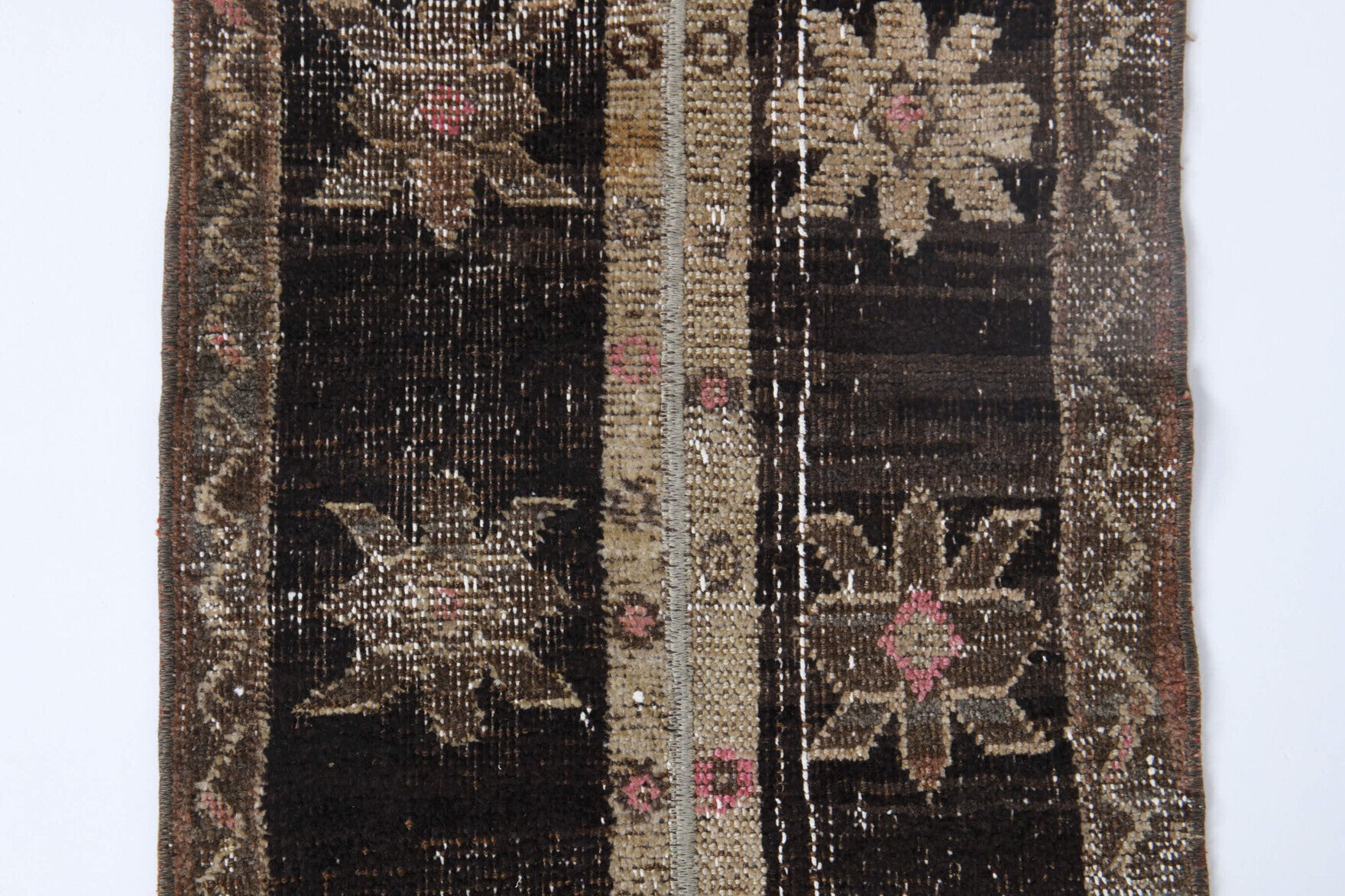 One-of-a-kind 1970s Anatolian vintage patchwork area rug in wool, 1'8" x 4'9"