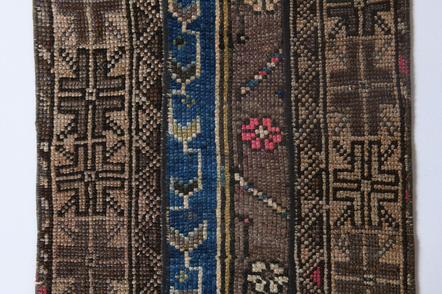 One-of-a-kind 1970s Anatolian vintage patchwork area rug in wool, 1'8" x 3'6"