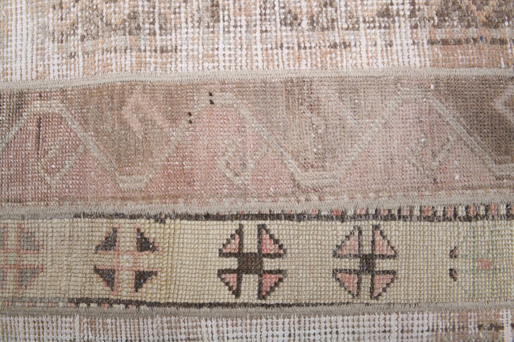 One-of-a-kind 1970s Anatolian vintage patchwork runner rug in wool, 1'10" x 7'5"