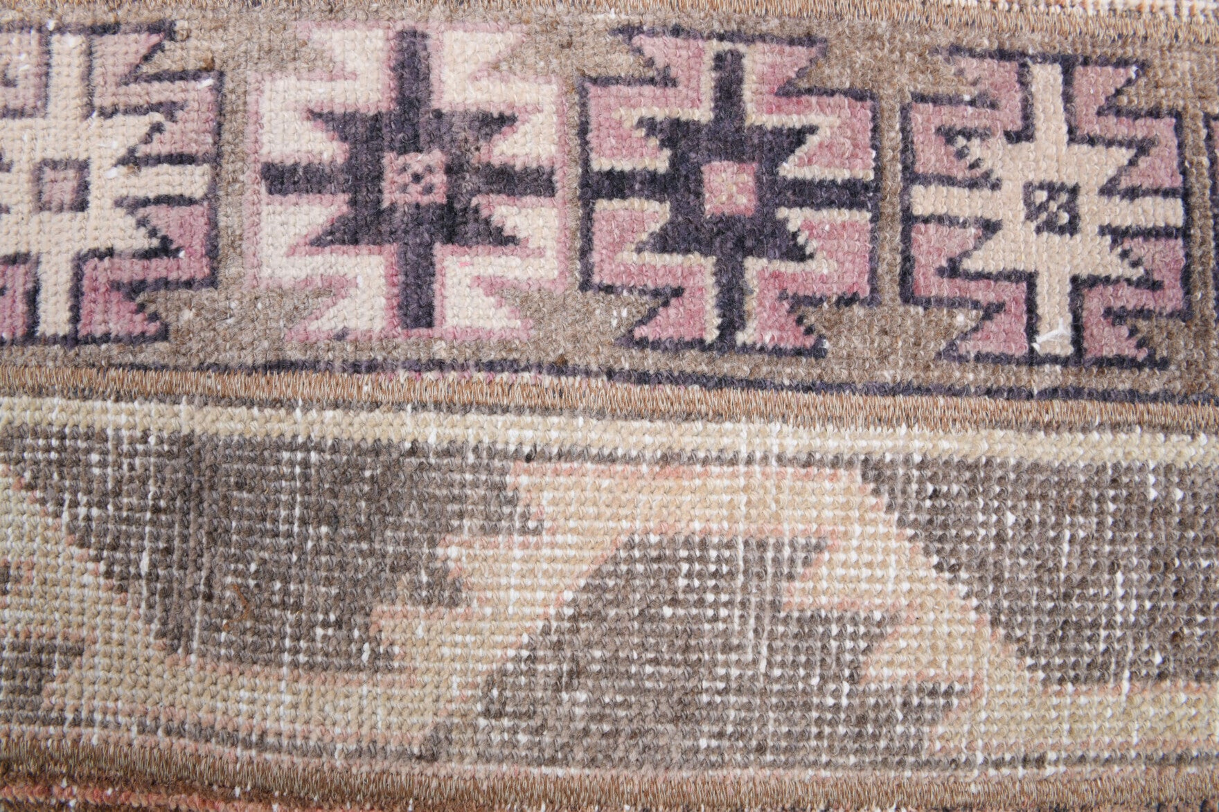 One-of-a-kind 1970s Anatolian vintage patchwork runner rug in wool, 1'11" x 7'11"