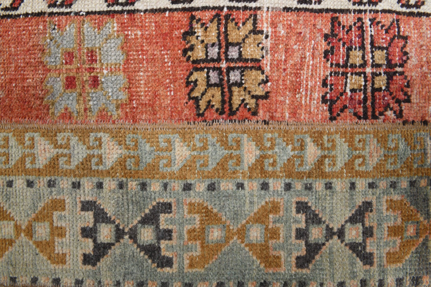 One-of-a-kind 1970s Anatolian vintage patchwork runner rug in wool, 2'5" x 7'3"