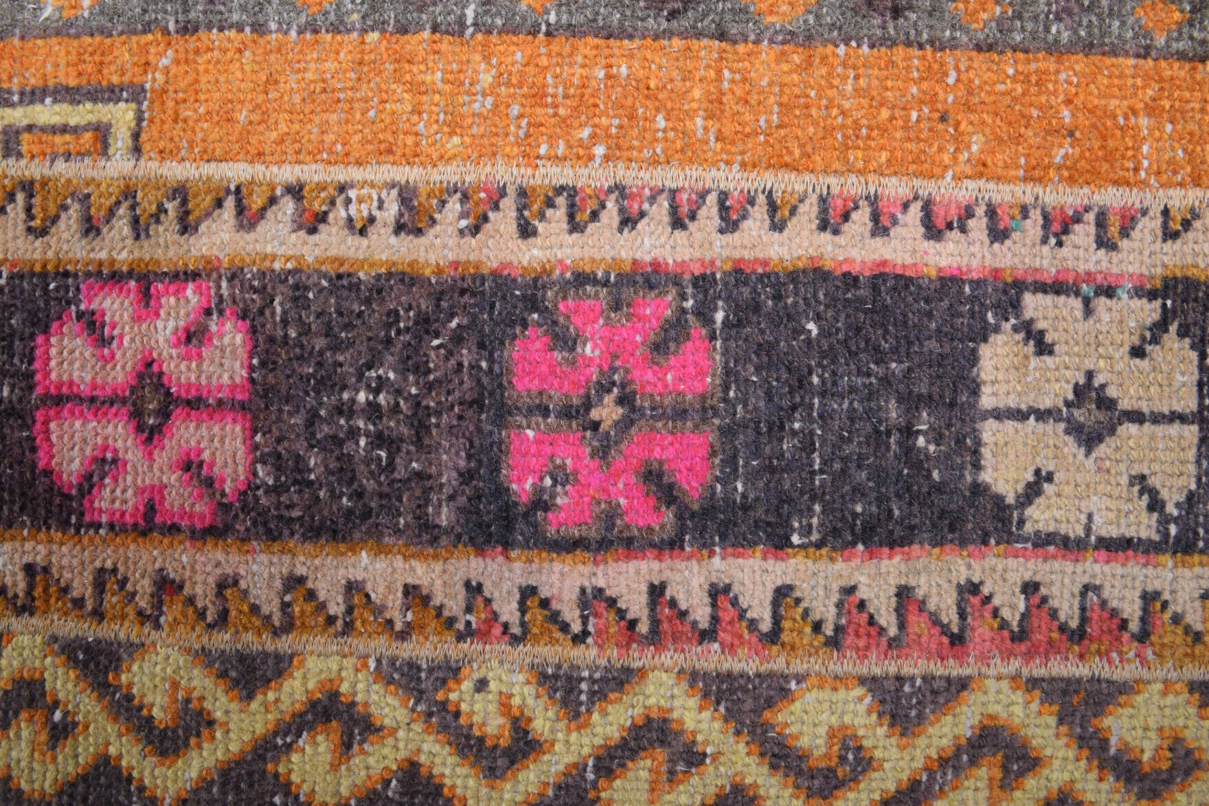 One-of-a-kind 1970s Anatolian vintage patchwork runner rug in wool, 2'7" x 8'10"