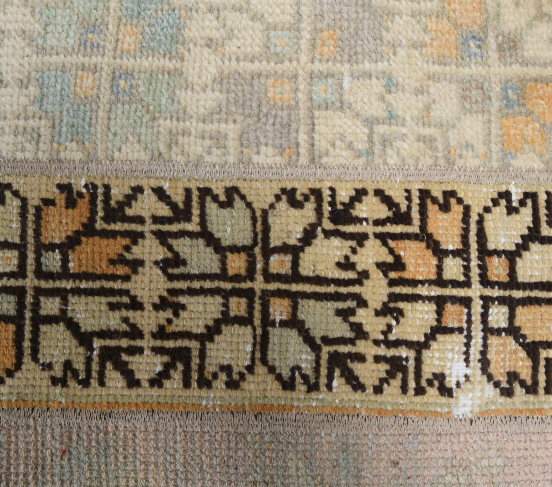 60x197 cm vintage patchwork Anatolian runner rug – Ilginyaz, low pile, wool