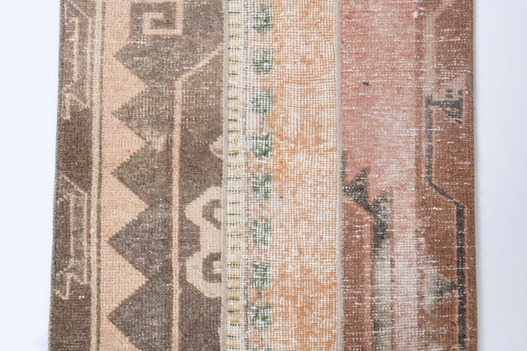 One-of-a-kind 1970s Anatolian vintage patchwork area rug in wool, 2'2" x 3'9"