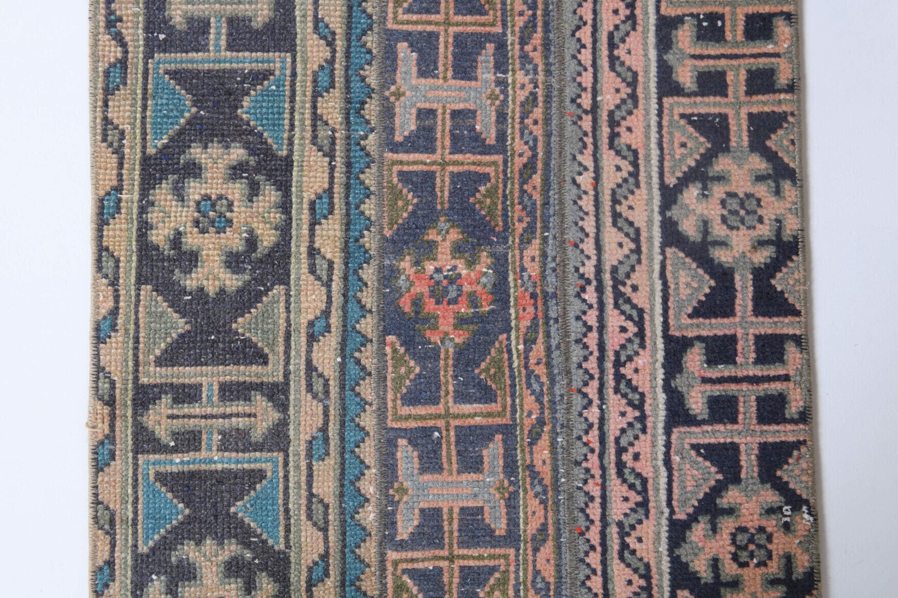 One-of-a-kind 1970s Anatolian vintage patchwork area rug in wool, 2'2" x 2'9"