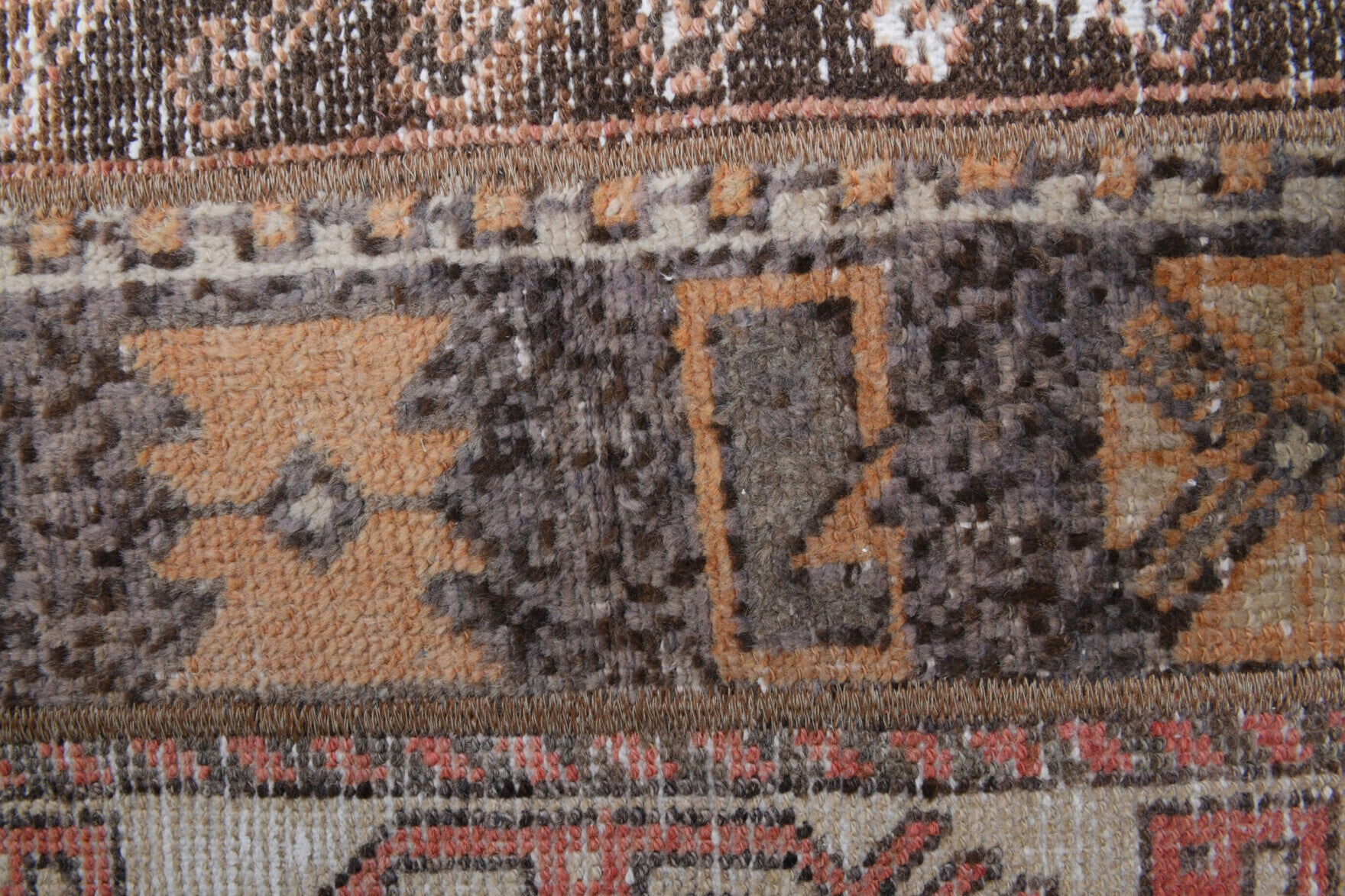 One-of-a-kind 1970s Anatolian vintage patchwork area rug in wool, 1'10" x 4'4"