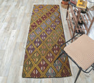 3x7 Vintage Handwoven Geometric Anatolian Runner Rug