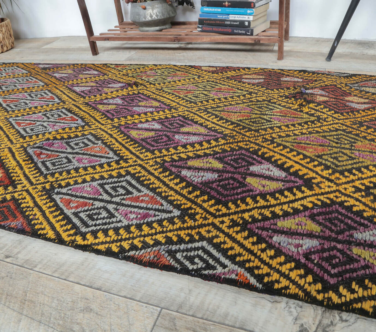 3x7 Vintage Handwoven Geometric Anatolian Runner Rug
