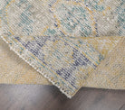 Faded Yellow Vintage Oushak Runner Rug