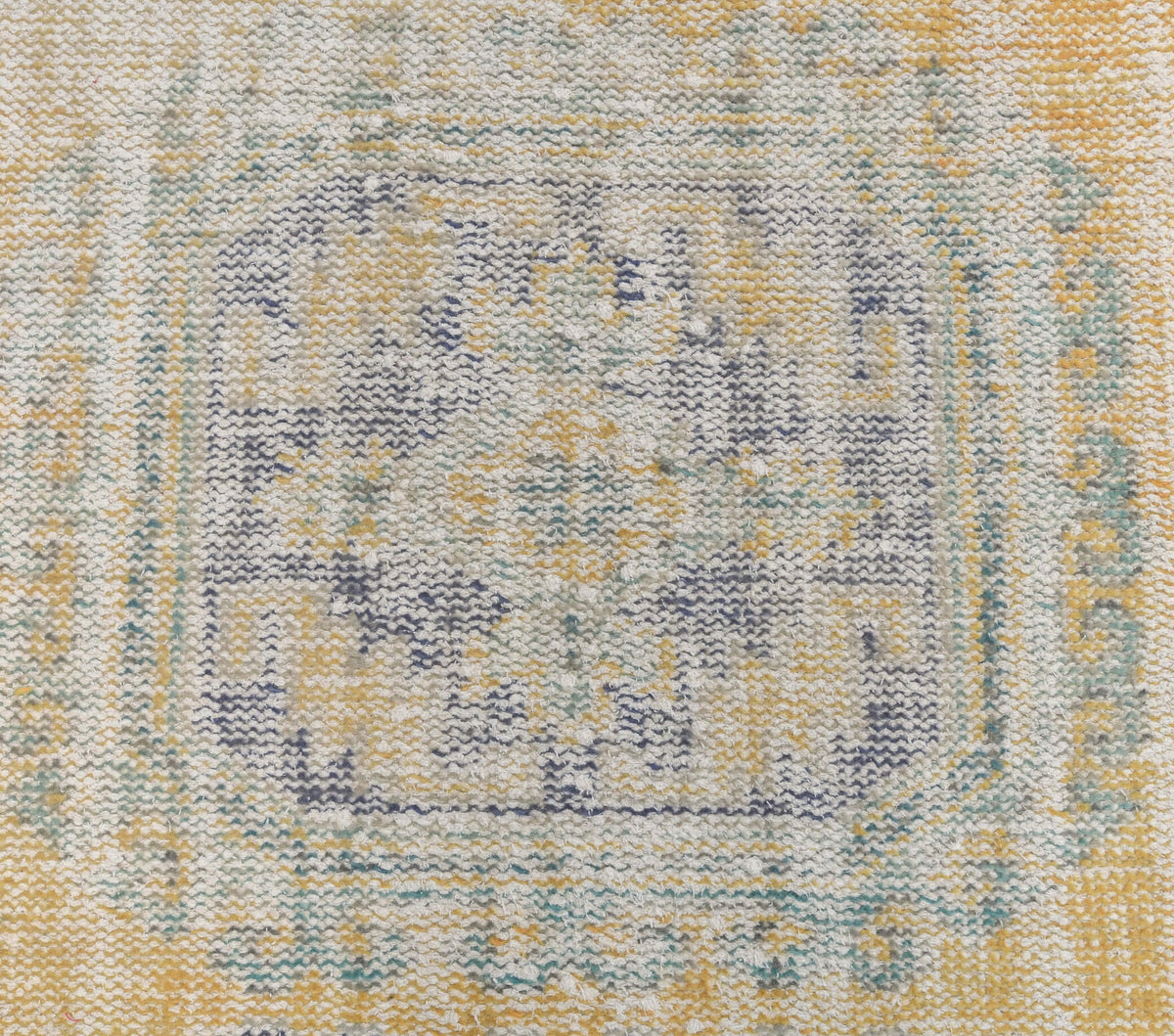 Faded Yellow Vintage Oushak Runner Rug