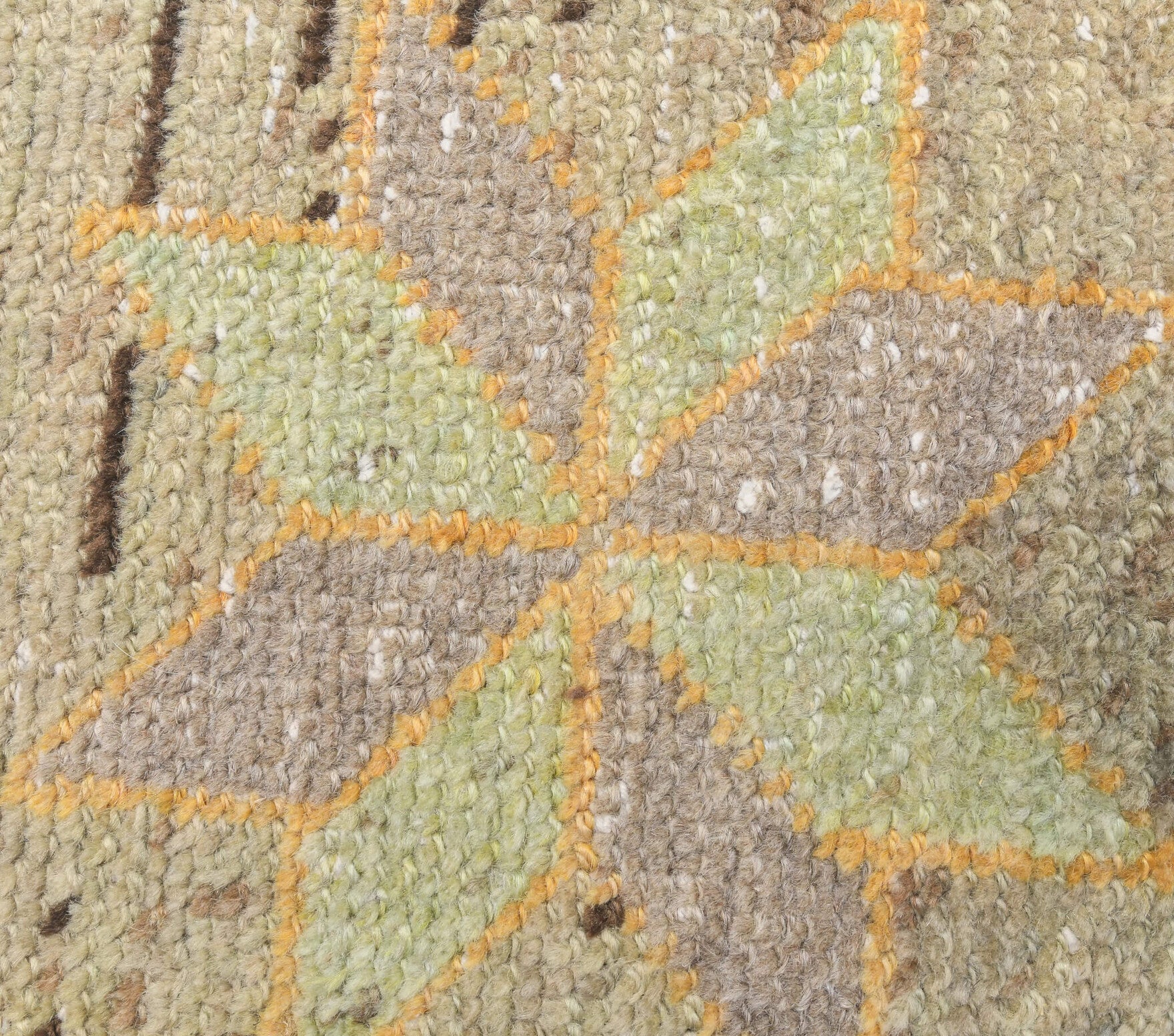 Vintage Faded Yellow Oushak Runner Rug