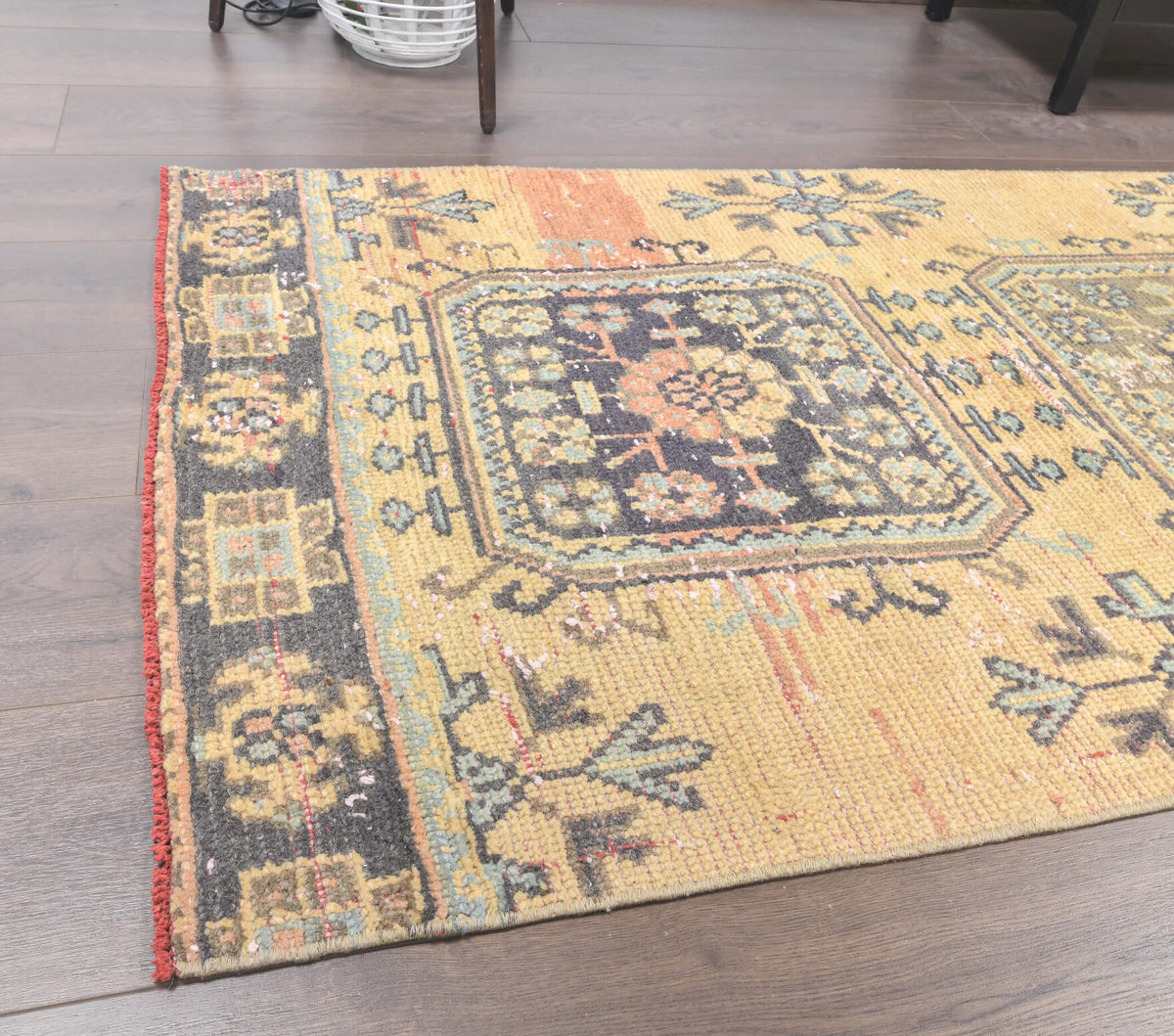 Vintage Runner Orange Oushak Rug