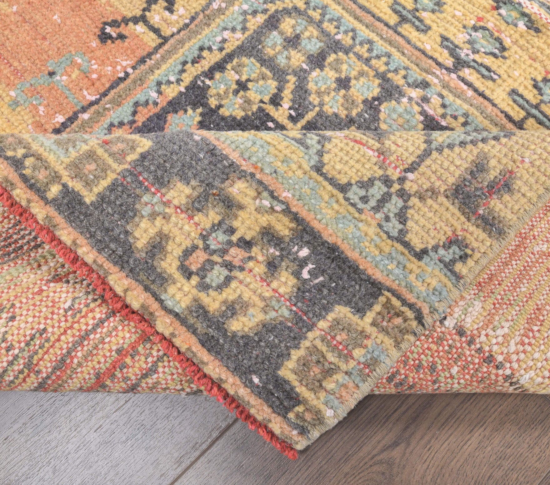 Vintage Runner Orange Oushak Rug
