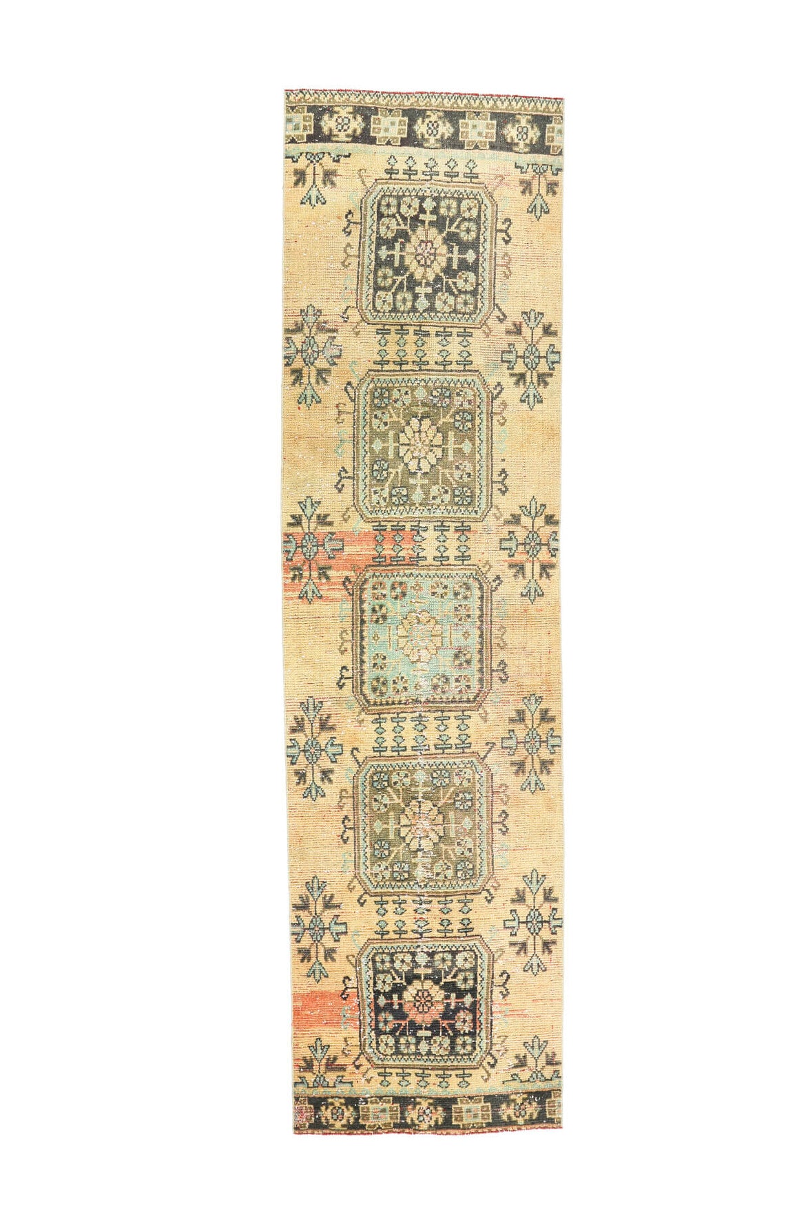 Vintage Runner Orange Oushak Rug