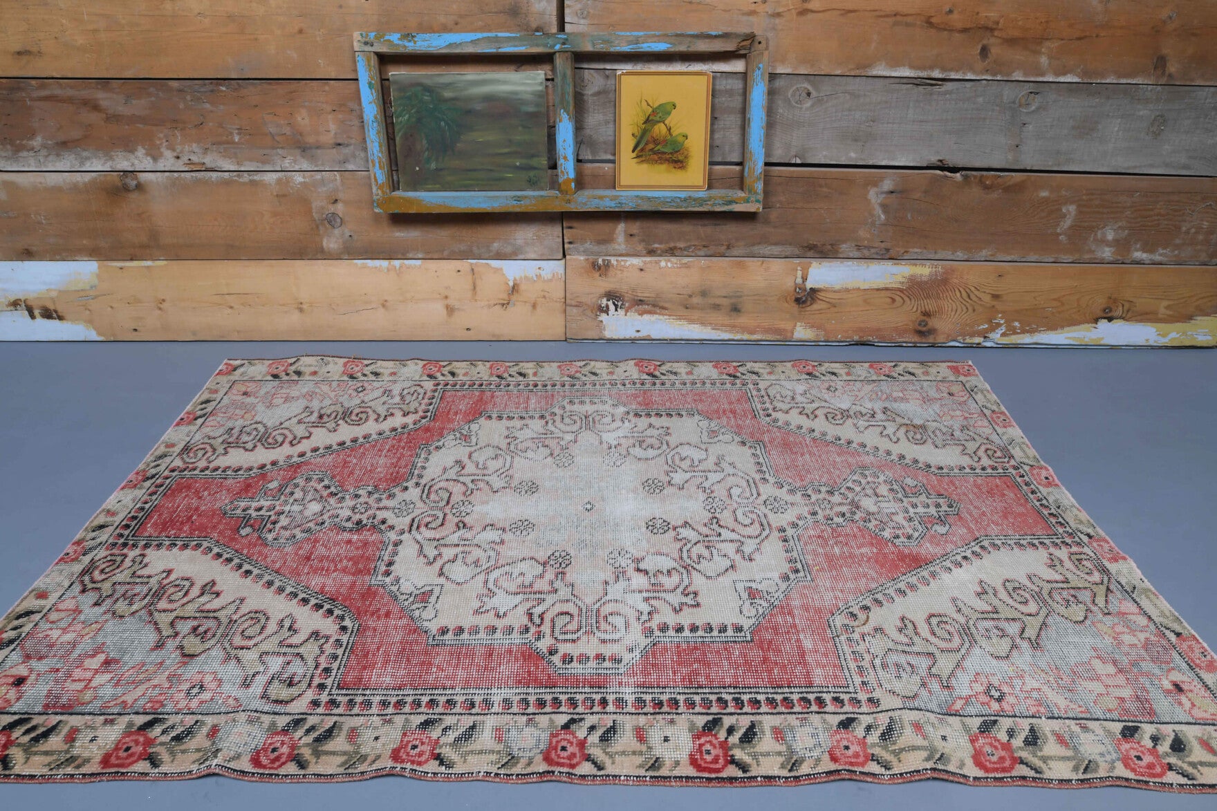One-of-a-kind 1970s Anatolian vintage area rug in wool, 4'6" x 6'11"