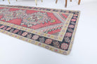 Phaenolampe runner: 1970s handmade Anatolian runner with oriental motifs and cotton backing