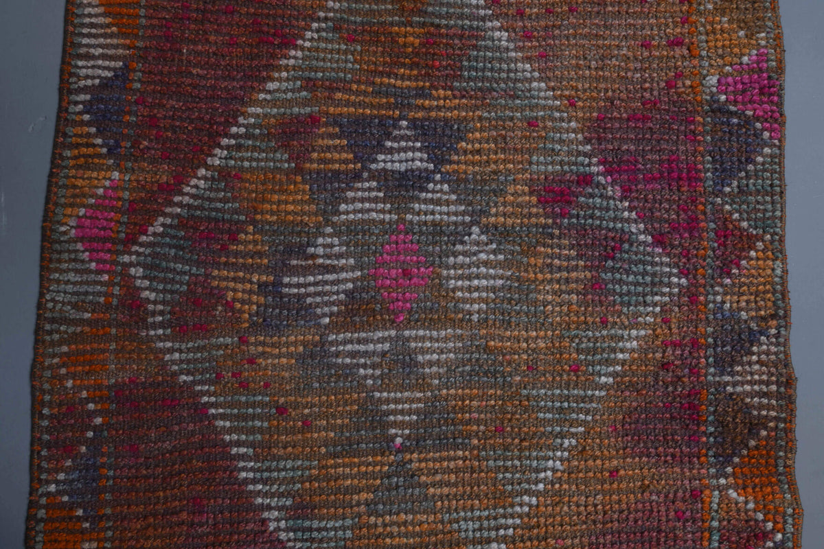 Vintage Hand-Knotted Runner Rug