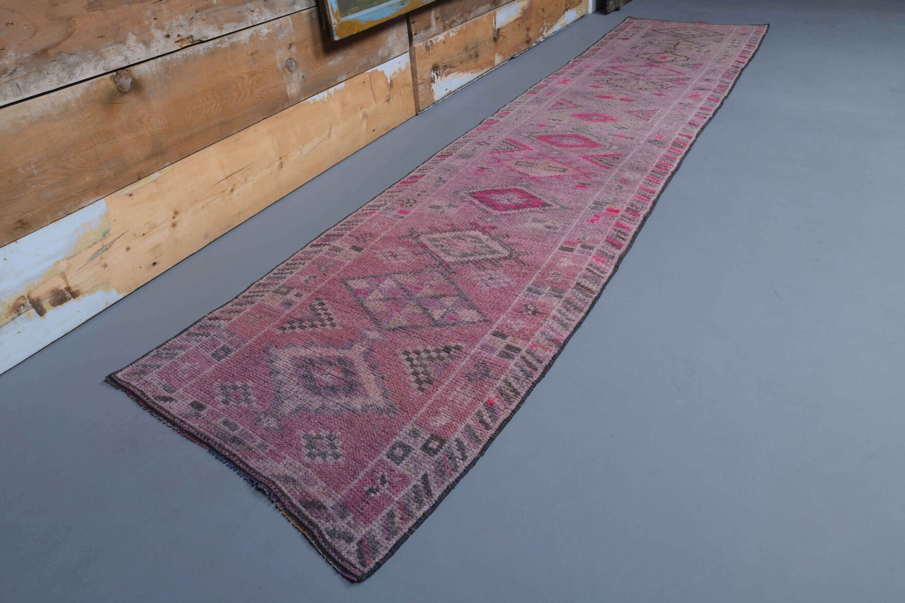 Vintage Hand-Knotted Runner Rug