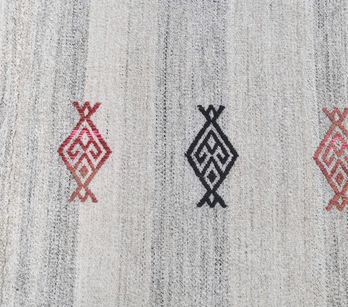 Vintage White Kilim Runner Rug