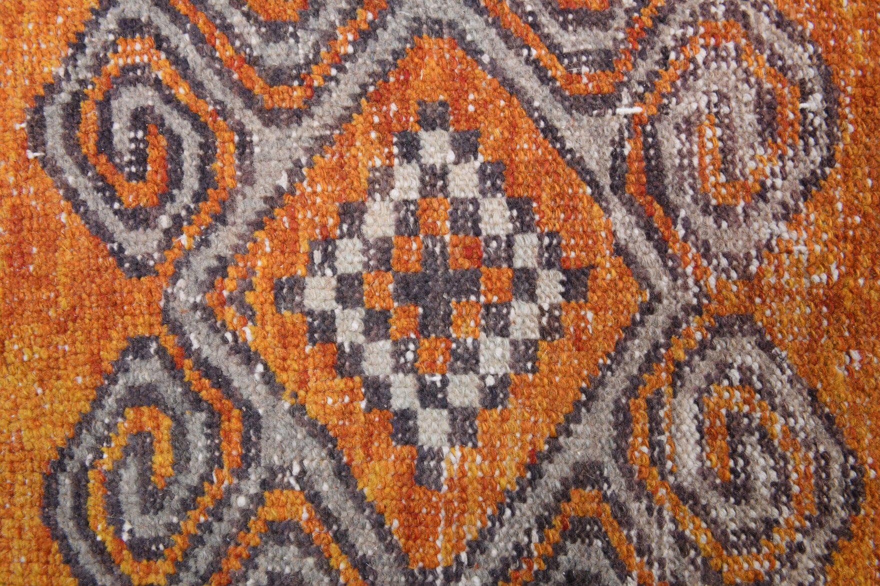 Gulsever runner: 1970s handmade Anatolian runner with tribal motifs and cotton backing