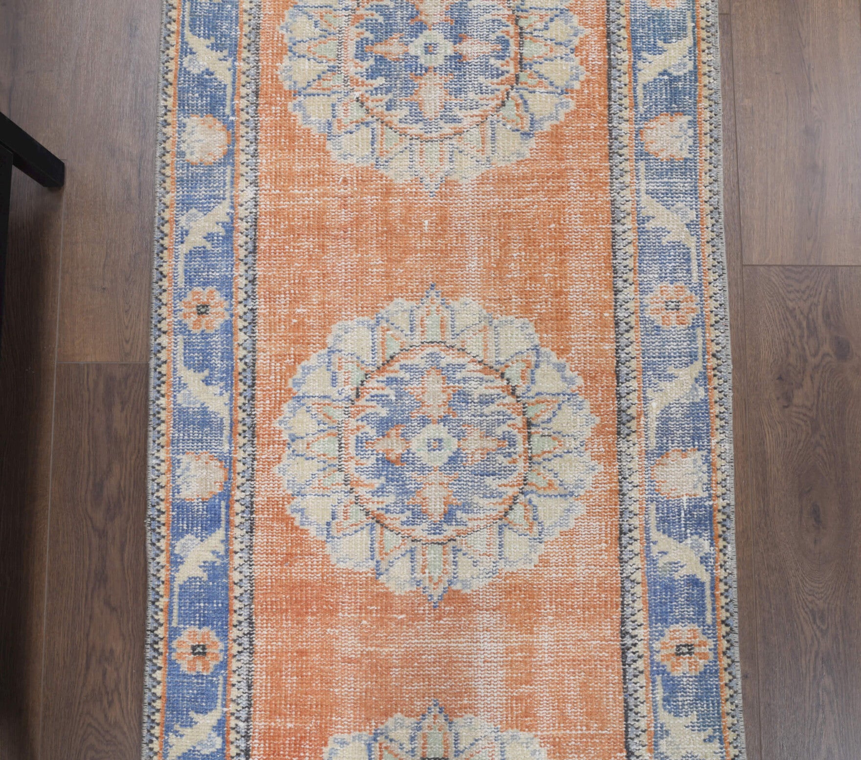 81x318 cm vintage Anatolian runner rug – Esenbike, low pile, wool