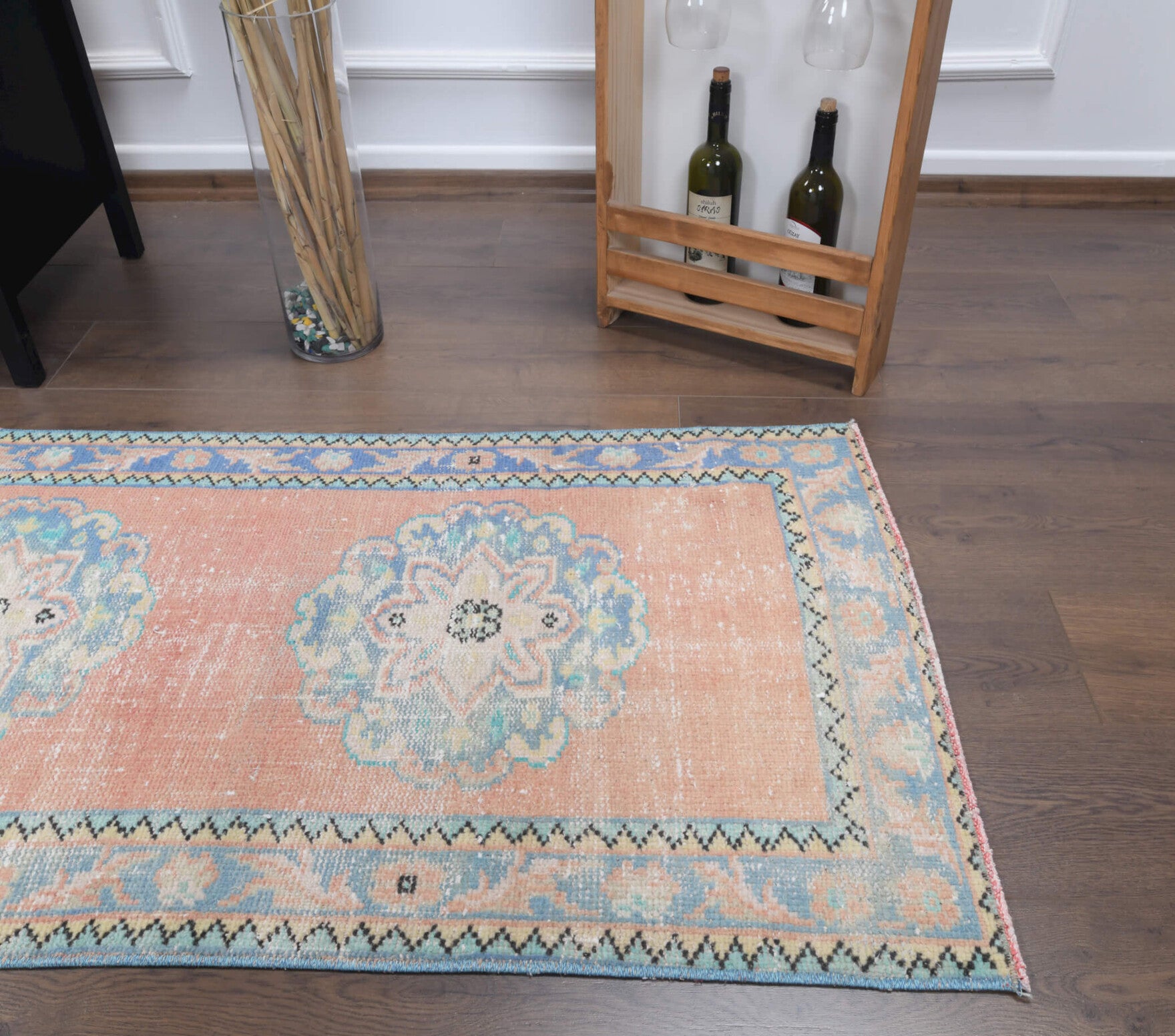 Handmade wool runner from Anatolia, Turkey – Vintage Runner Rug 2'7" x 10'6"