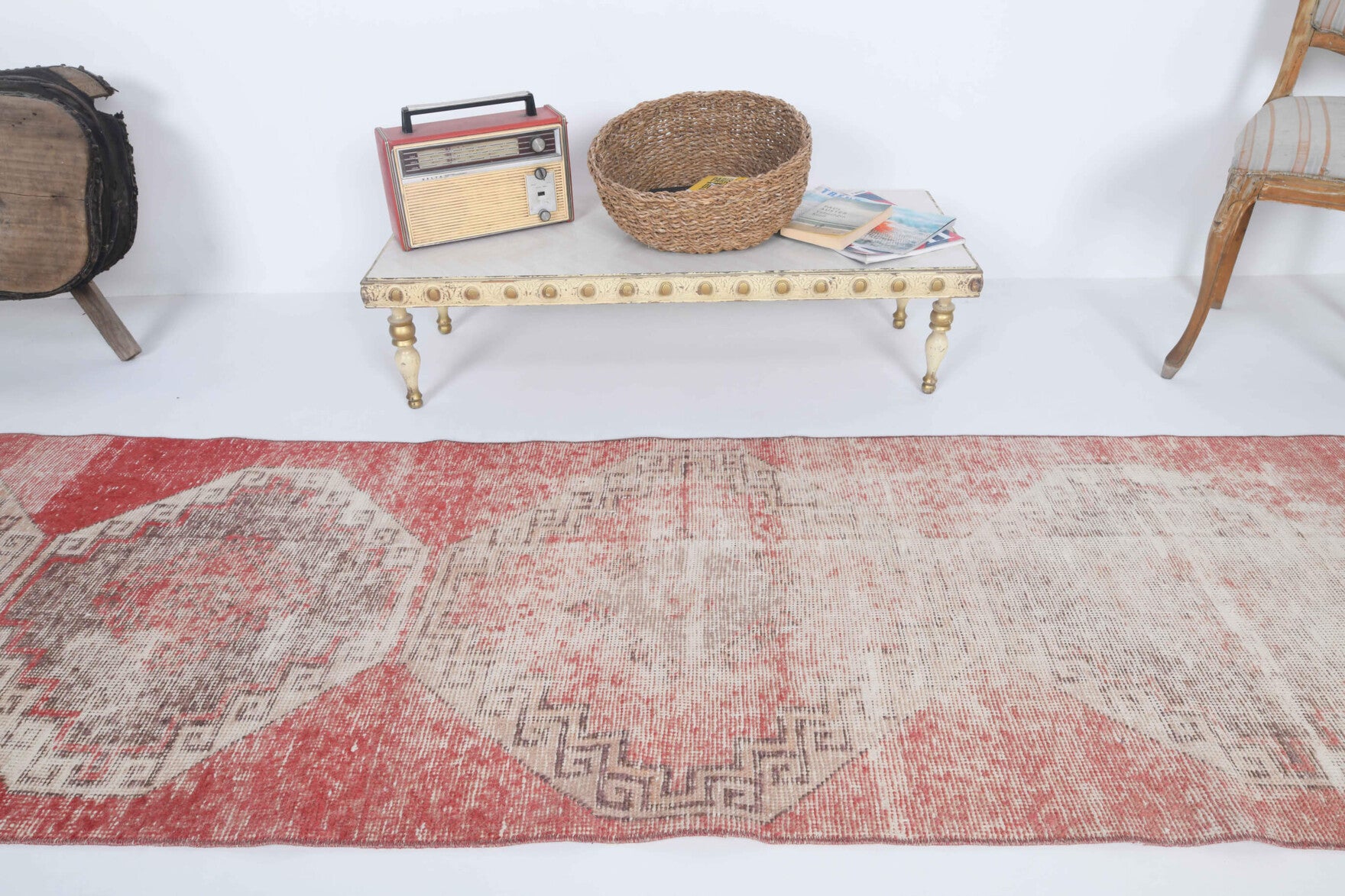 One-of-a-kind 1960s Anatolian distressed vintage runner rug in wool, 2'7" x 10'1"