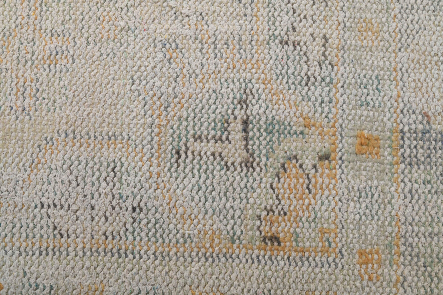 Authentic Anatolian antique washed vintage runner rug (1940s) with abstract design – one-of-a-kind at Fame Rugs