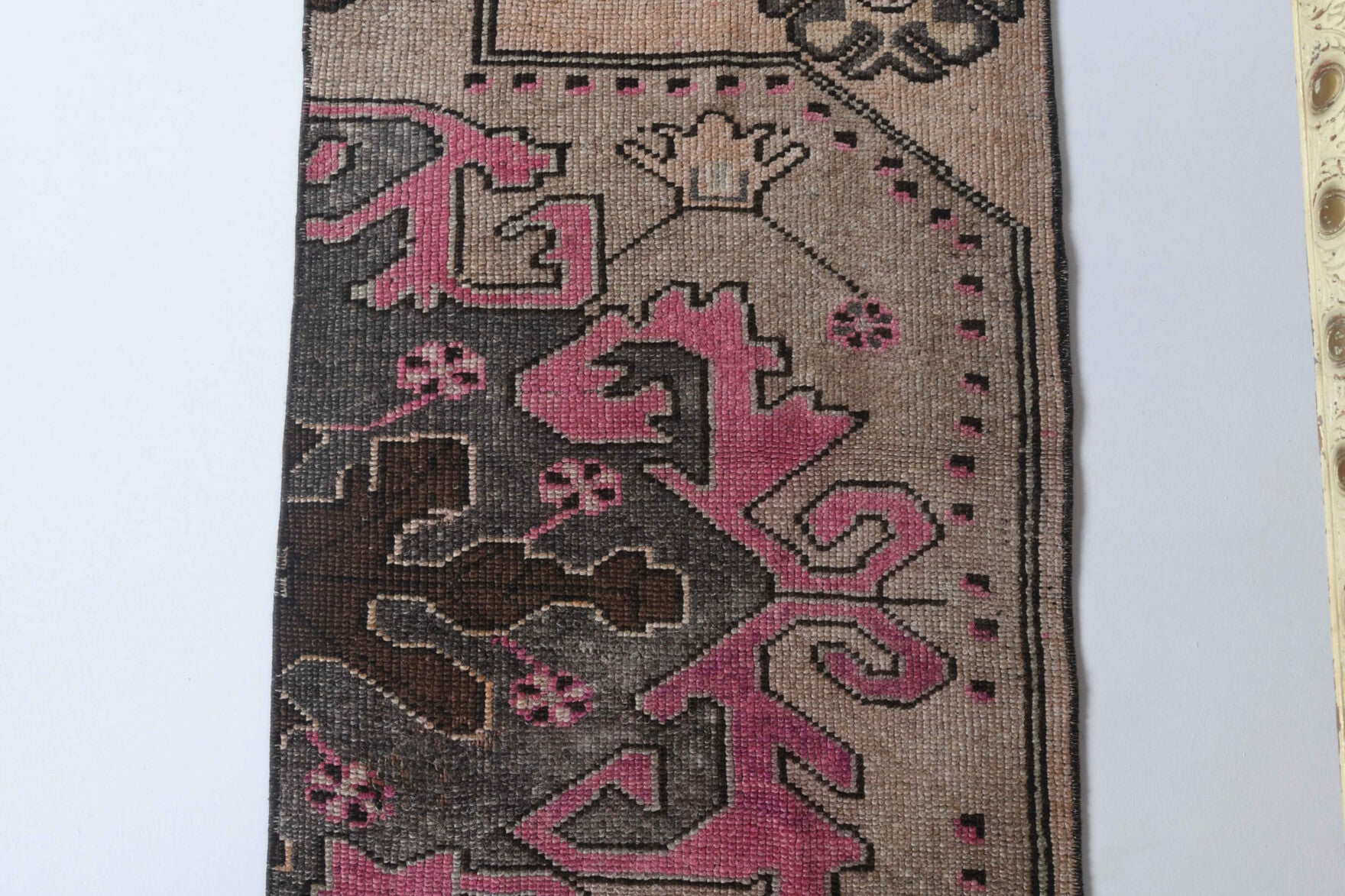 60x234 cm vintage Anatolian runner rug – Elamelek, low pile, wool
