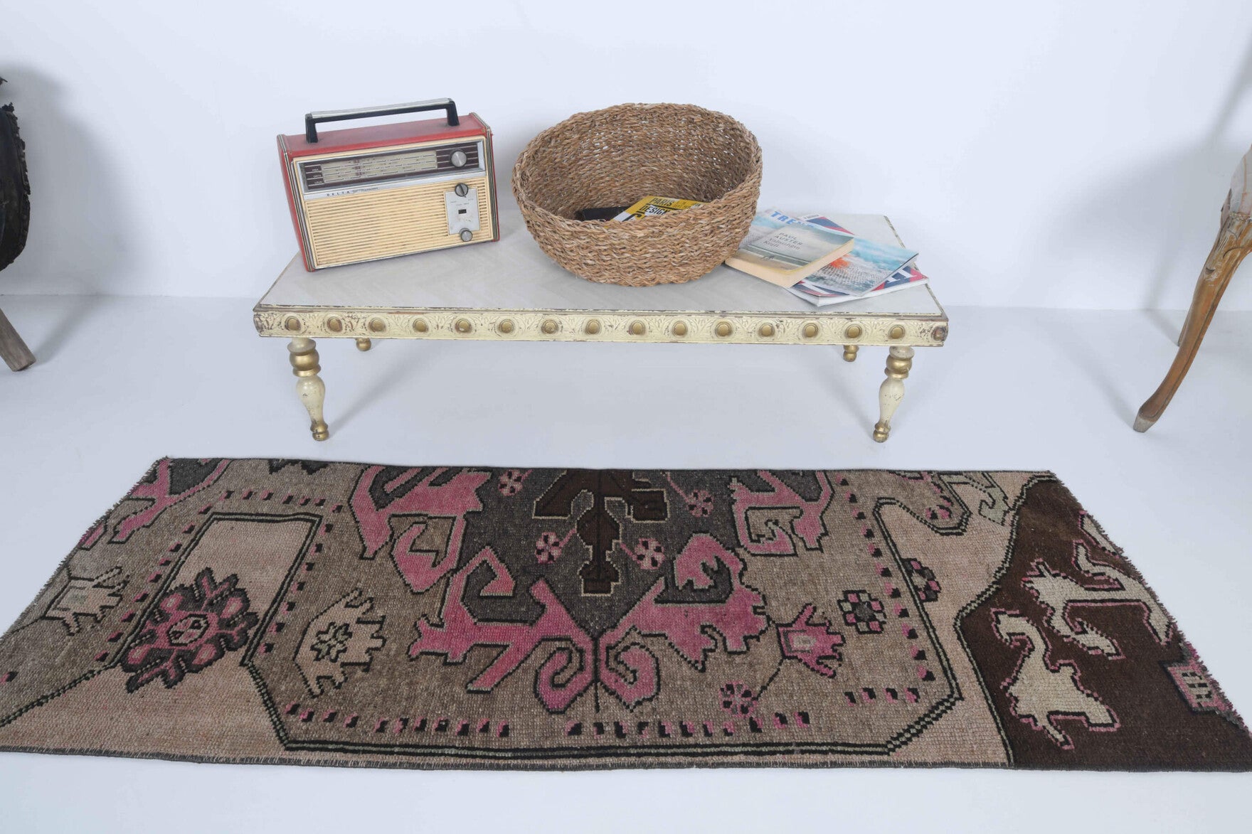 One-of-a-kind 1970s Anatolian vintage runner rug in wool, 1'10" x 5'1"
