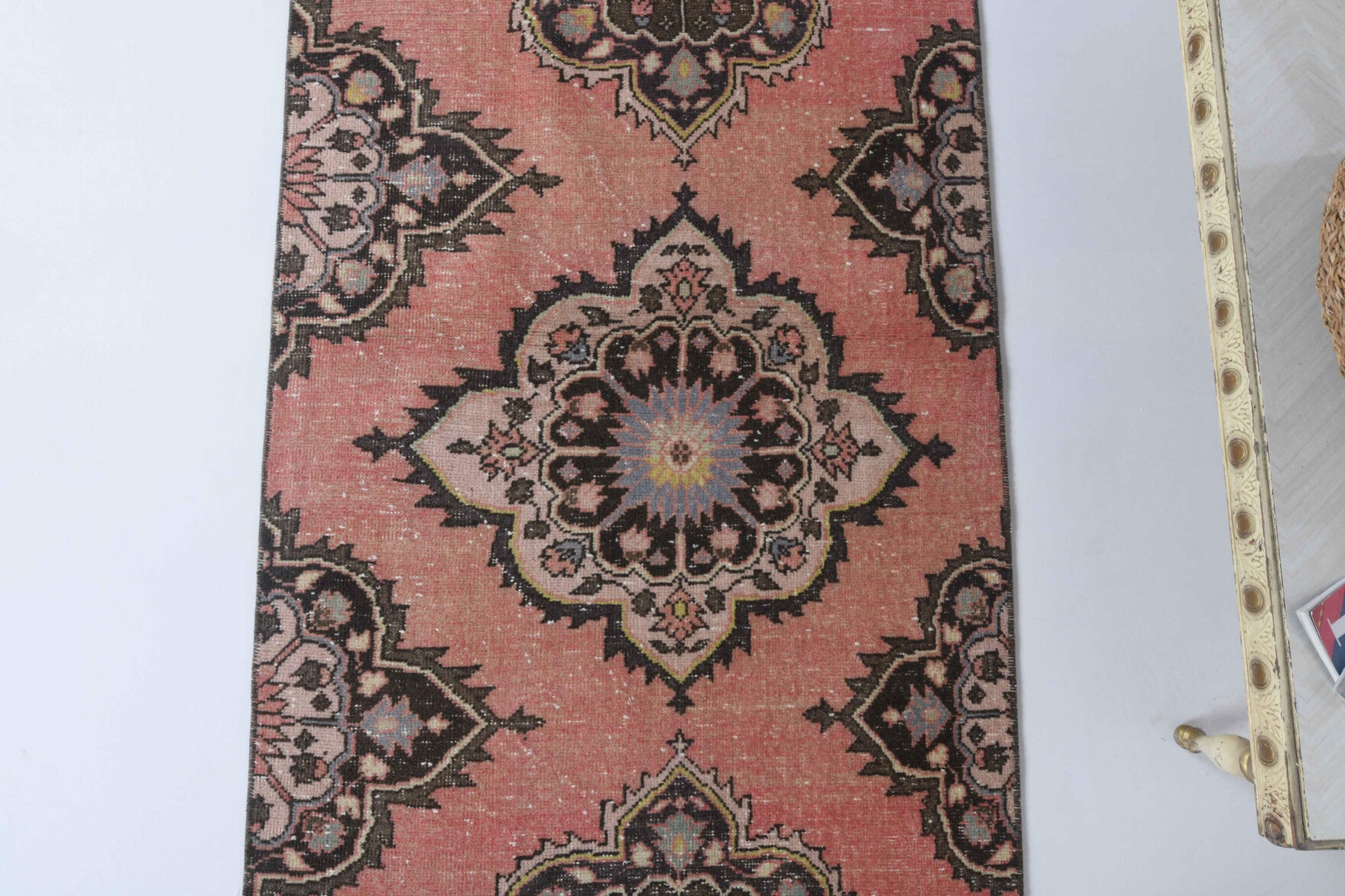 88x378 cm vintage Anatolian runner rug – Eirenethea, low pile, wool