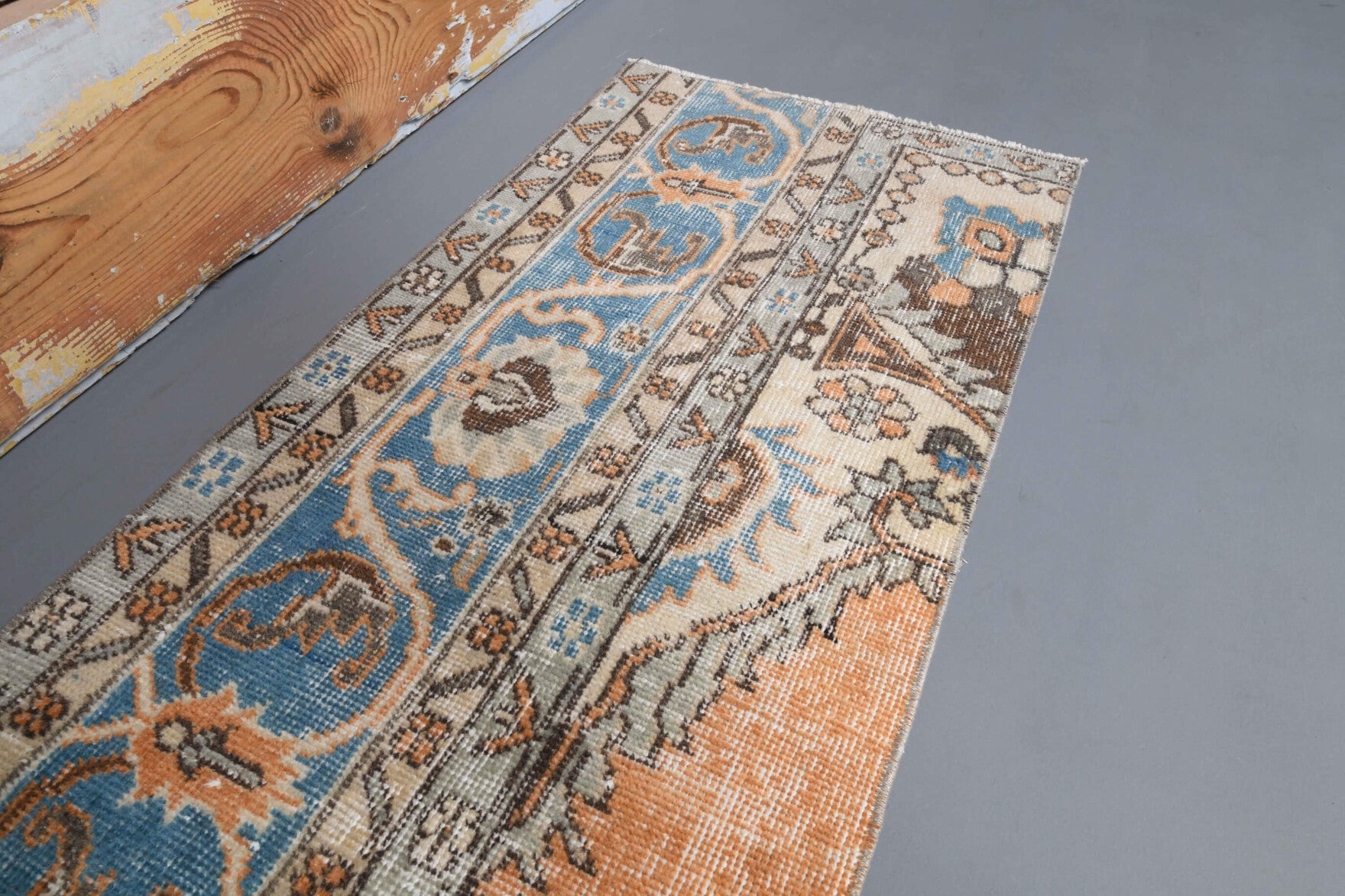 One-of-a-kind 1970s Anatolian vintage runner rug in wool, 1'10" x 9'3"