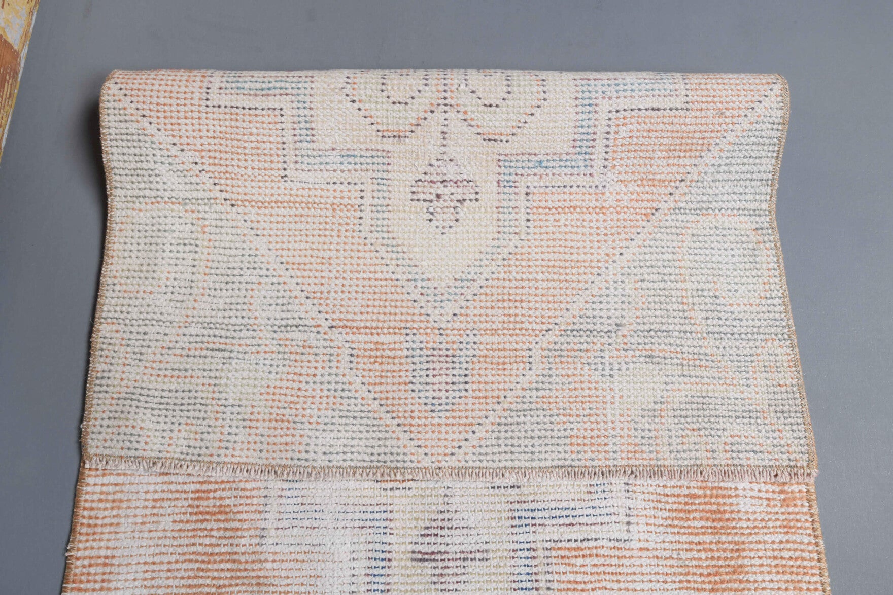 Handmade wool runner from Anatolia, Turkey – Distressed Oushak Runner Rug 2' x 6'11"