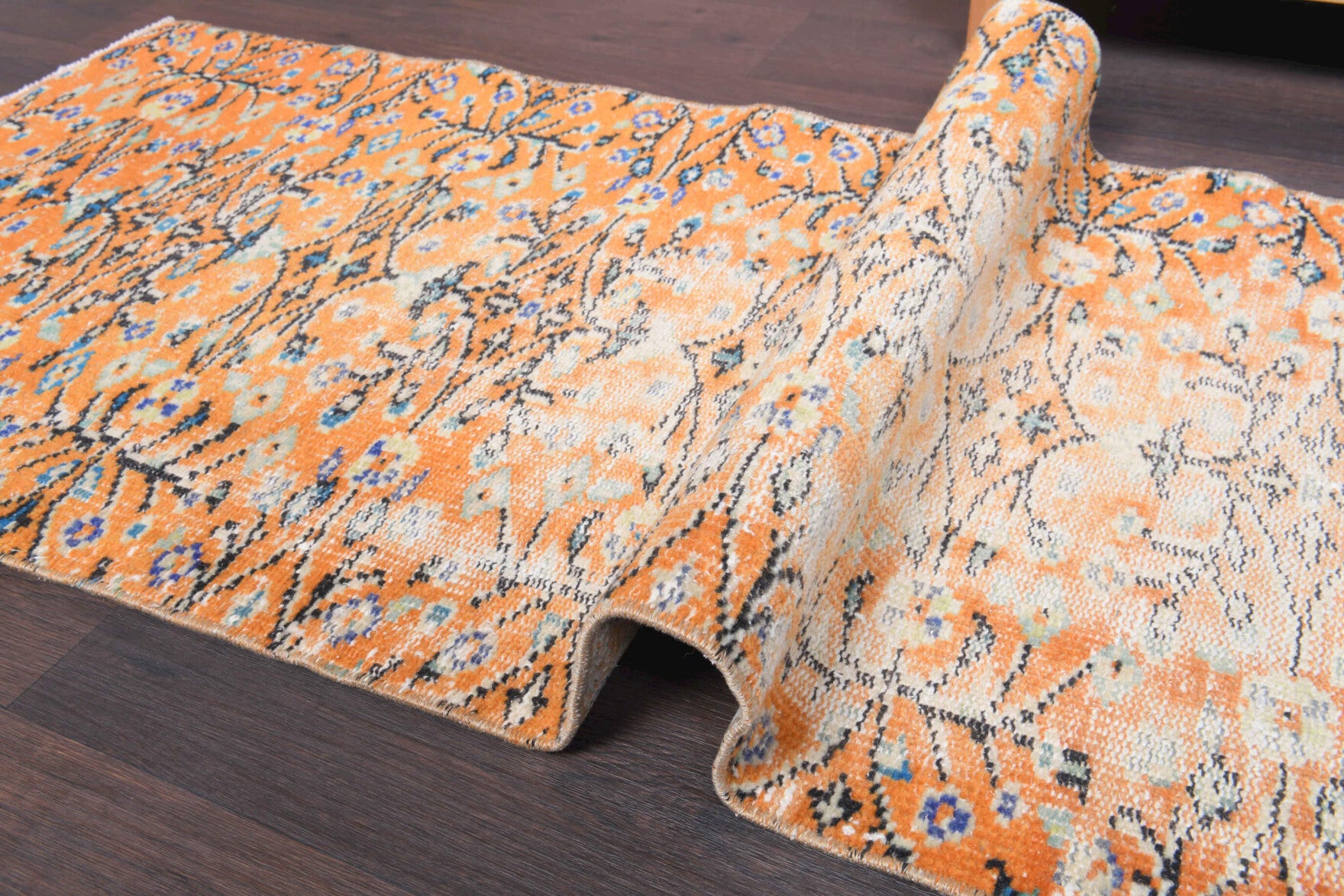 Defnenihal – vintage floral runner for living room or hallway, 2'3" x 10'2" (68x310 cm)