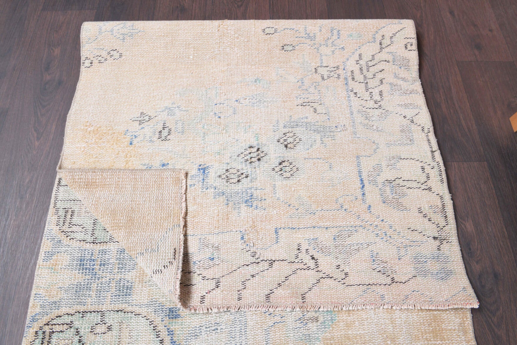 Handmade wool runner from Anatolia, Turkey – Oushak Vintage Runner Rug 2'10" x 10'1"