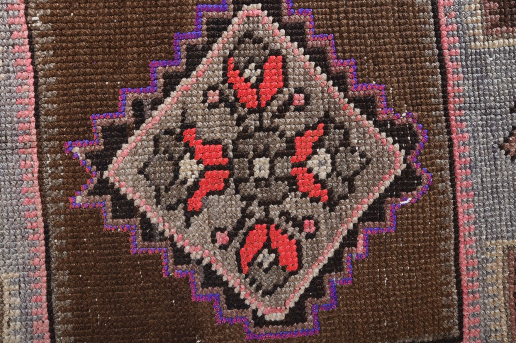 56x235 cm vintage Anatolian runner rug – Damlakusa, low pile, wool