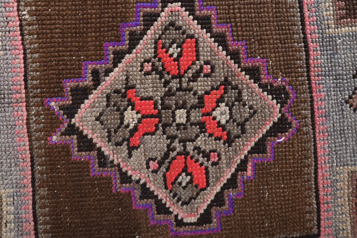56x235 cm vintage Anatolian runner rug – Damlakusa, low pile, wool
