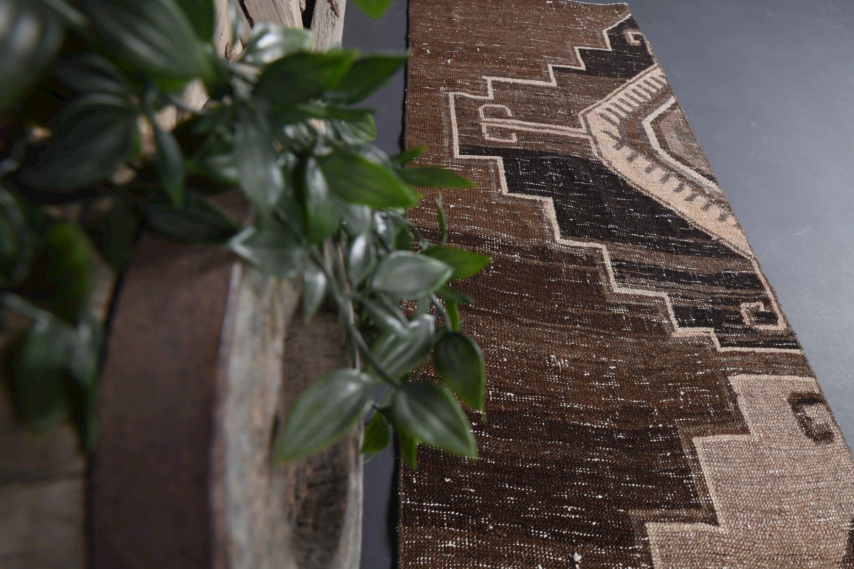 Hand-crafted Anatolian vintage runner Cansugul in wool, 1970s