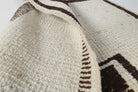 White Oushak Vintage Runner Rug
