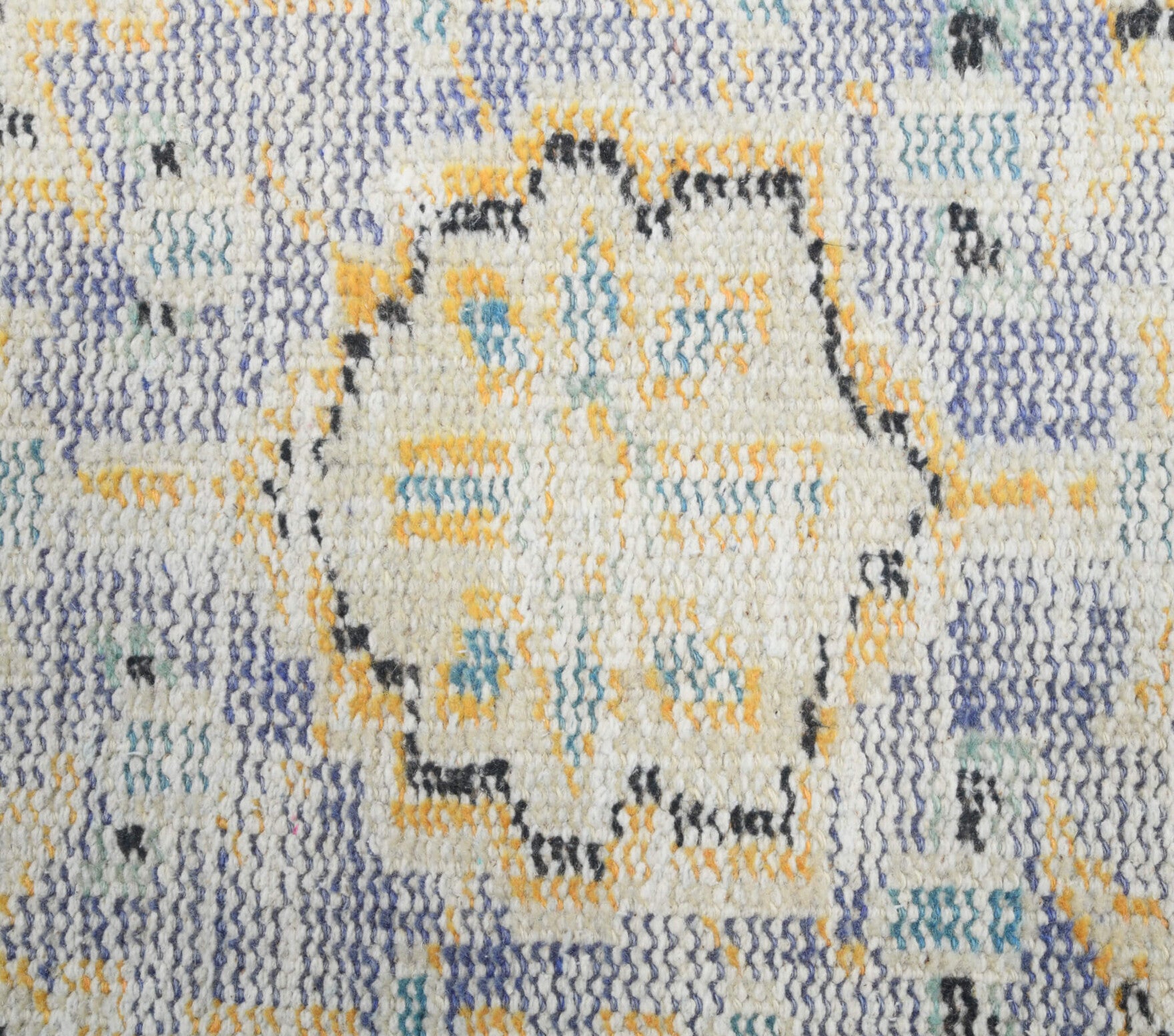 Acaste runner: 1970s handmade Anatolian runner with oriental motifs and cotton backing