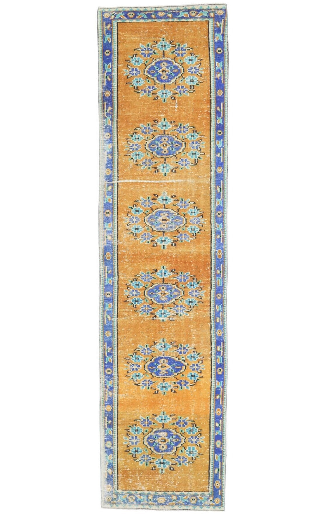 Turkish Vintage Hallway Runner Rug