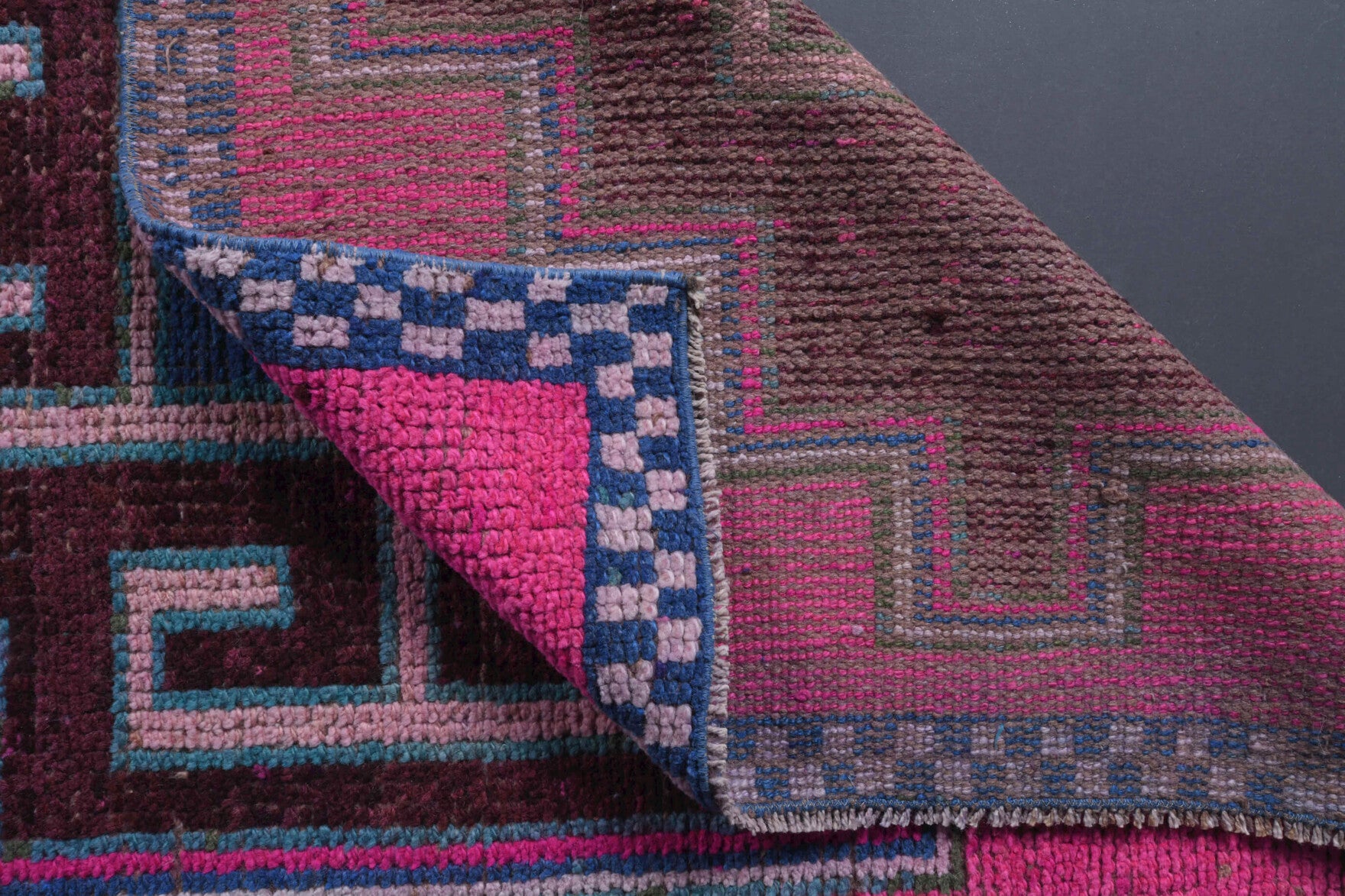 98x334 cm vintage Anatolian runner rug – Zuhalnur, low pile, wool