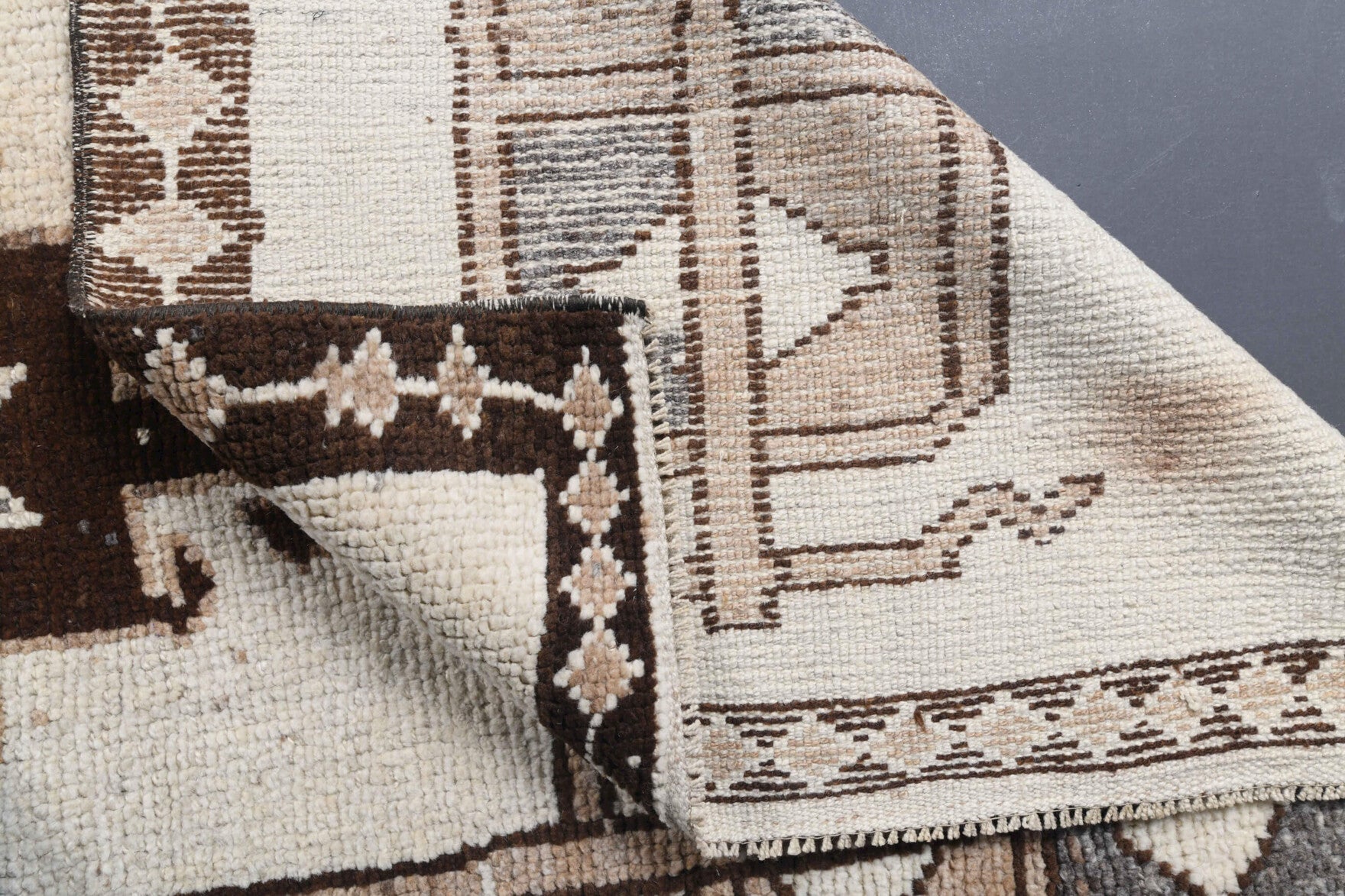 Authentic Anatolian vintage runner rug (1970s) with traditional design – one-of-a-kind at Fame Rugs