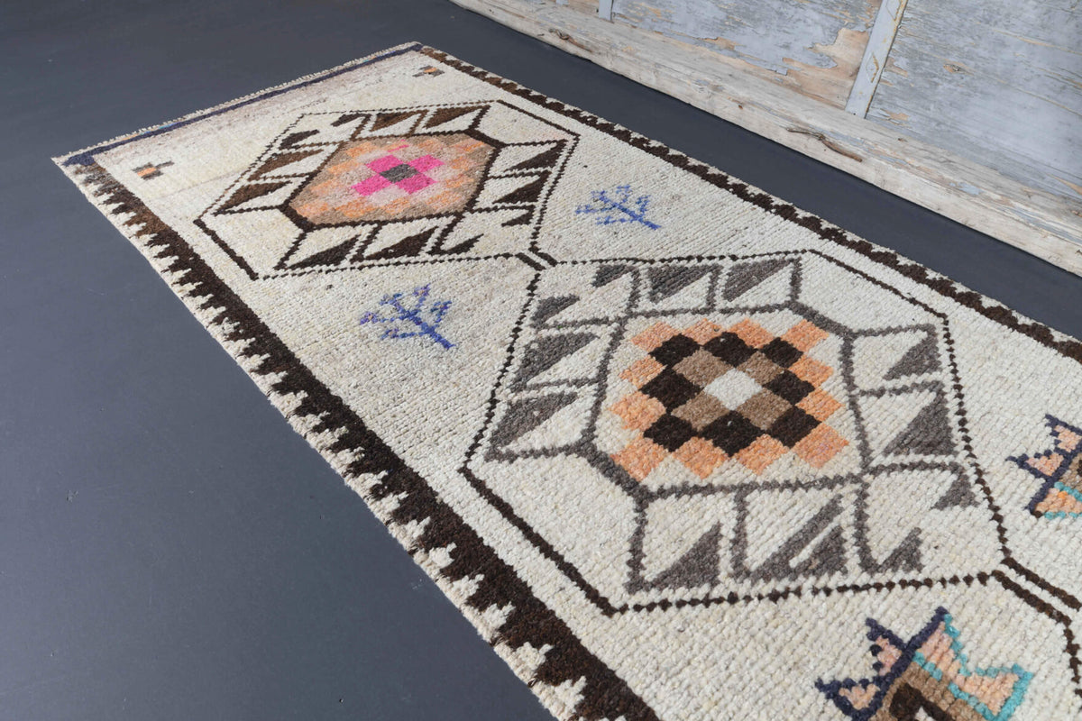 Turkish Oushak Vintage Runner Rug