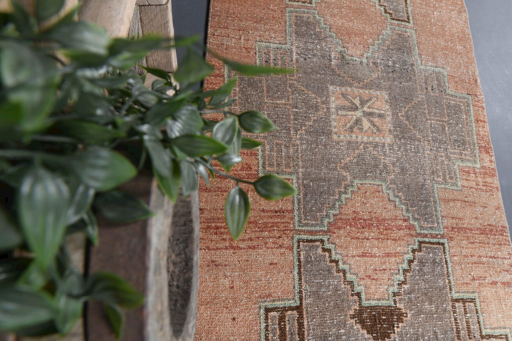 Authentic Anatolian vintage runner rug (1970s) with geometric design – one-of-a-kind at Fame Rugs